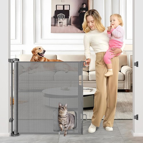Retractable dog gate wide - retractable,