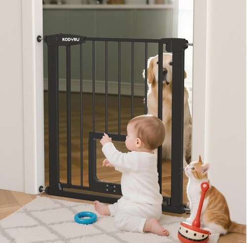 Baby pet safety gate with - with, cat